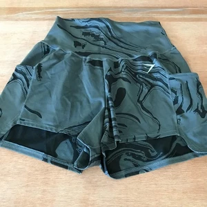 Gymshark Power Jacquard Athletic Shorts Women XS Gray Media Pocket Athleisure - Picture 1 of 11