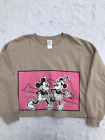 Women's Disney Mickey And Minnie Graphic Longsleeve Sweatshirt Tan Size Medium