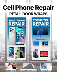 Smartphone Computer Retail Glass Door Window Wraps iPhone sign poster banner - Picture 1 of 9