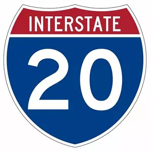 Interstate 20 Sticker Decal R893 Highway Sign - Picture 1 of 1