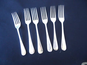 6 vintage silver regal  plate Sydney entree salad forks old english design - Picture 1 of 4