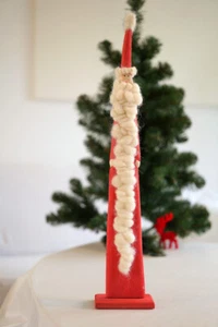 Weihnachten Deko Weihnachtsmann Figur Holz Nikolaus Handmade Rot ca. 52 cm hoch - Bild 1 von 9