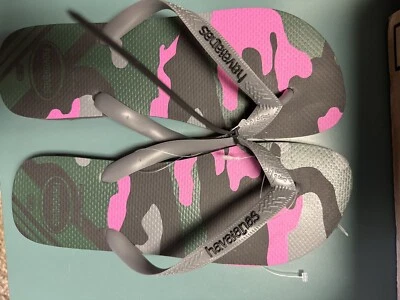 Sandalias HAVAIANAS Camufladas Chanclas Talla 12 Multicolor Negro/Verde/Rosa/Gris Foto 1 de 3