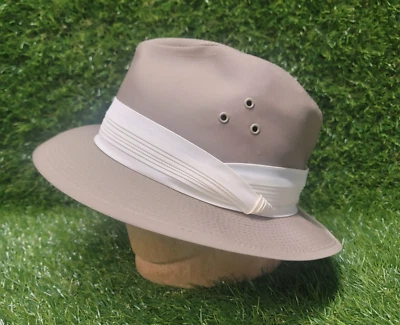 Sombreros de abeja vintage hechos a medida marrón tostado Fedora para hombre talla L grandes hechos en EE. UU. Foto 1 de 4