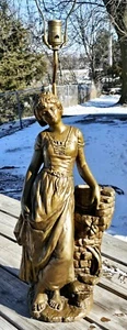 Lámpara Estatua Francesa Yeso “La Casa de Albarrán” Art Deco Obras Raras De Colección En muy buena condición - Imagen 1 de 12