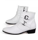 Mens Shoes Leather Ankle Boots Buckle Flat Slip-on British Style Business shoes 