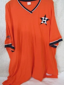 Mitchell & Ness Orange Men’s 4XL Big Houston Astros Stitched Logo Cotton Tee - Picture 1 of 10