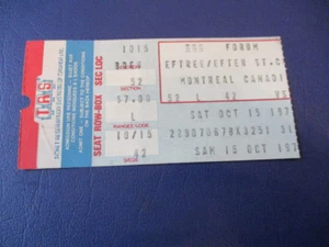 15.10.1977 N.Y. Rangers Vs Montreal Canadiens NHL Ticket Stub Lafleur 2 Tore - Bild 1 von 2