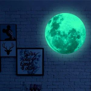 Wandtattoo Mond Vollmond Sterne Halbmond Wandaufkleber Deko Nacht leuchtend XXL - Bild 1 von 17