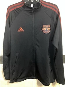 Adidas MLS New York Red Bulls Soccer Jacket Top Black Mens L Large - Picture 1 of 9