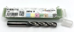 Walter Titex A1167A-7.5 7.5mm 3xD 3 Flute Solid Carbide Drill Bit - Picture 1 of 5