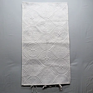 SUNHAM HOME FASHIONS QUILTED PATTERN SILKY IVORY BLUE SIZE 20X36 INCHES 2 SET - Picture 1 of 15