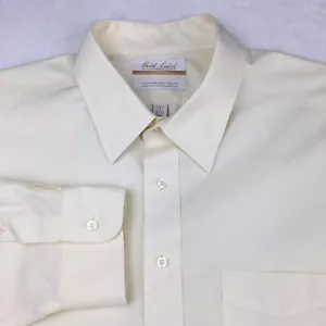 Roundtree & Yorke Gold Label Dress Shirt Mens 17.5-35 Yellow Non Iron - Picture 1 of 10