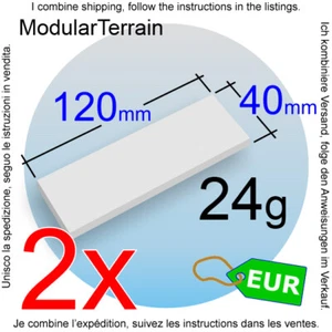2x 2mm Clear Acrylic 40x120mm 120mm 40mm Rectangle Base Socle War Hammer 40k - Imagen 1 de 8