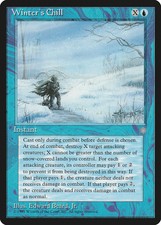 Winter's Chill Ice Age HEAVILY PLD Blue Rare MAGIC THE GATHERING CARD ABUGames