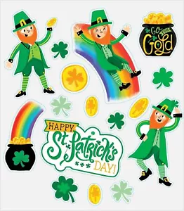 Happy St. Patrick's Day Irish Green Holiday Theme Party Window Decorations - Picture 1 of 1