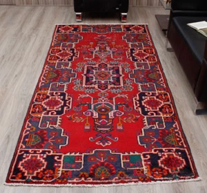 3x9 Runner Hand Knotted Geometric Oriental Red Wool Traditional Vintage Area Rug - Picture 1 of 16