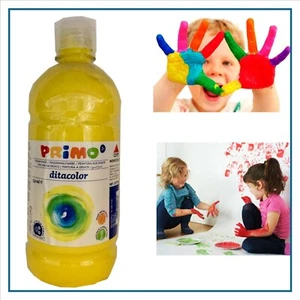 colore colori a dita 750ml giallo PRIMO per bambini lavabili pittura scuola - Picture 1 of 2
