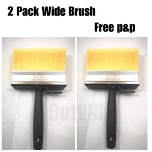 2 Set Shed Fence Brush 5 " Multipurpose Wide Block Paint Wood Decking Garden - Picture 1 of 10
