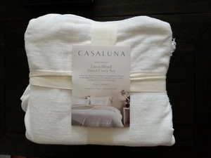 Full/Queen Heavyweight Linen Blend Duvet Cover Sham Set Casaluna Ivory Nwt - Picture 1 of 4