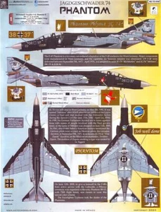 Aztec Decals 1/72 F-4 PHANTOM II Jagdgeschwader 74 "Phantom Phlyout" - Picture 1 of 8