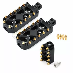 Black Heel Toe Shifter Peg MX Style Foot Pegs Pedals For Harley Touring Softail - Foto 1 di 11