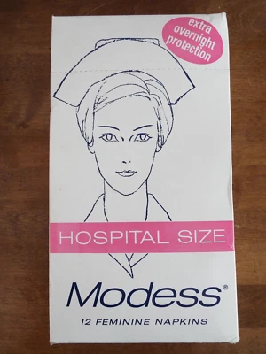 Modess 12 Feminine Napkins Full Hospital Size Vtg Extra Overnight Protection - Image 1 of 4