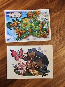 2 Pokemon X & Y Pokedex Kalos Region Nintendo 3DS promo cards 7 x 5 inches - Picture 1 of 2