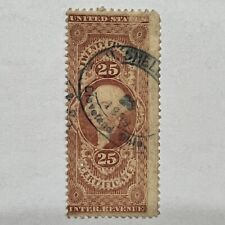 1869 SHELL OIL CLEVELAND OHIO OVAL SON CANCEL ON U.S. REVENUE 25c STAMP