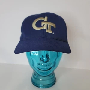 Georgia Tech Baseball Cap Navy Logo Men's Size 7¾ Starter Wool And Acrylic Hat - Picture 1 of 7