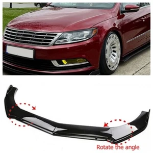 Glossy Black Front Bumper Lip Splitter Spoiler For Volkswagen CC 2009-2017 US - Picture 1 of 13