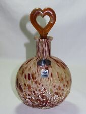 Azzurra Maestri Vetrai Italian Murano Fine Glass Bottle Art Decanter Heart Top