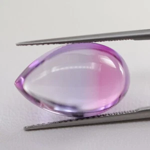 14.5ct Recrystallized Bi-Color Blue/Red Sapphire Pear Cabochon 18x11 Lab Grown - Picture 1 of 5