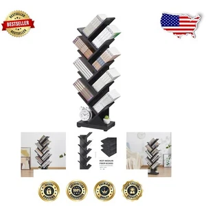 8-Tier Tree Bookshelf - Vintage Floor Standing Bookcase for Chic Organizing - Picture 1 of 11