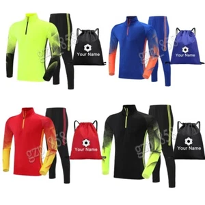 Kids Boy Football Tracksuit Training Running Sportswear with Personalized Bag - Picture 1 of 20