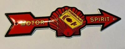 SHELL ARROW RED (GARAGE) PORCELAIN EMAILLE / ENAMEL SHIELD, SIGN, PLATE RETRO! - Image 1 of 2