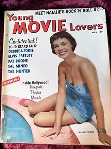 MAG: YOUNG MOVIE LOVERS-1957-NATALIE WOOD-very early Elvis - Picture 1 of 5