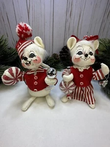 Rare Set 2007 Annalee Collectors Christmas Peppermint Pair Mouse/Mice Boy & Girl - Picture 1 of 24