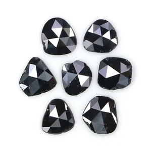 1.55 CT Natural Loose Slice Cut Diamond 5.10 MM Black Color Slice Diamond LQ2596 - Picture 1 of 8