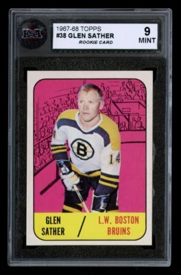 1967 TOPPS #38 GLEN SATHER KSA 9 RC CENTERED HOF ARCHITECT EDMONTON OILERS RINGS - Image 1 of 2