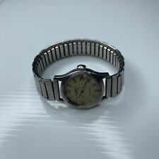 F GARLAND MENS Silver Stainless Stretch Vtg 50s MCM Deco Repairs Not Working
