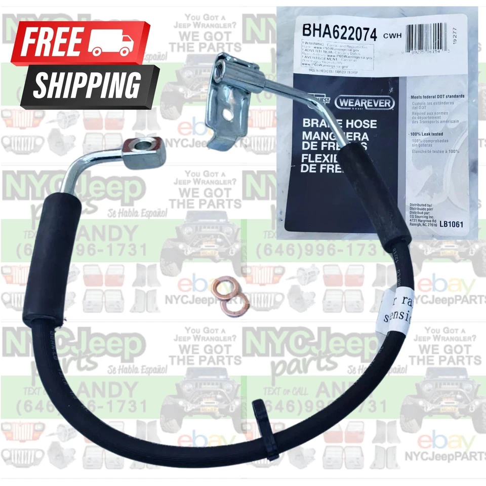 Manguera hidráulica freno delantero derecho CARQUEST BHA622074 07-10 Jeep Wrangler JK Lift Foto 1 de 4
