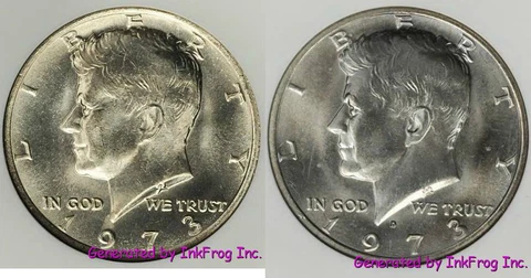 1973 P & D Kennedy Half Dollar pair Choice/Gem Bu Cover