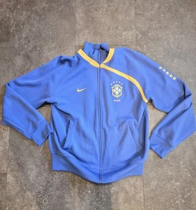Nike Brasil 2008/10 Fútbol Entrenamiento Chaqueta Cremallera Completa Retro Pista Jersey Talla L - Imagen 1 de 12