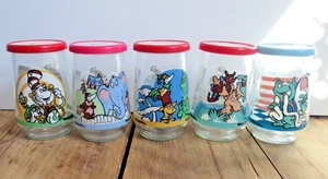 Vintage Welch’s Dr. Seuss 1996 Jelly Jar Glasses 1-5 Limited Edition Fun Scenes - Picture 1 of 7