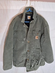 Vintage 90's Y2K Carhartt Mens Moss Green Barn Coat Insulated Lined size XL - Bild 1 von 6