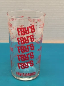 Fay’s Drug Store Advertising Measuring Glass Drug Store Vintage Memorabilia - Picture 1 of 4