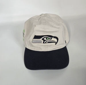 Men's '47 Cream/College Navy Seattle Seahawks Sidestep Clean Up Adjustable Hat - Picture 1 of 6