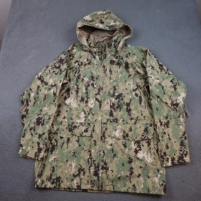 US Navy NWU Type III Parka Mens Medium Long Green Digital Camo Hooded Waterproof - Image 1 of 4
