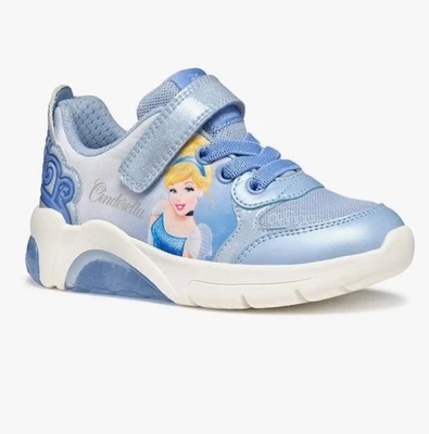 New Geox Disney Blue Light Cinderella Girls Trainers Sneakers Shoes 8.5 8 1/2 26 - Image 1 of 4